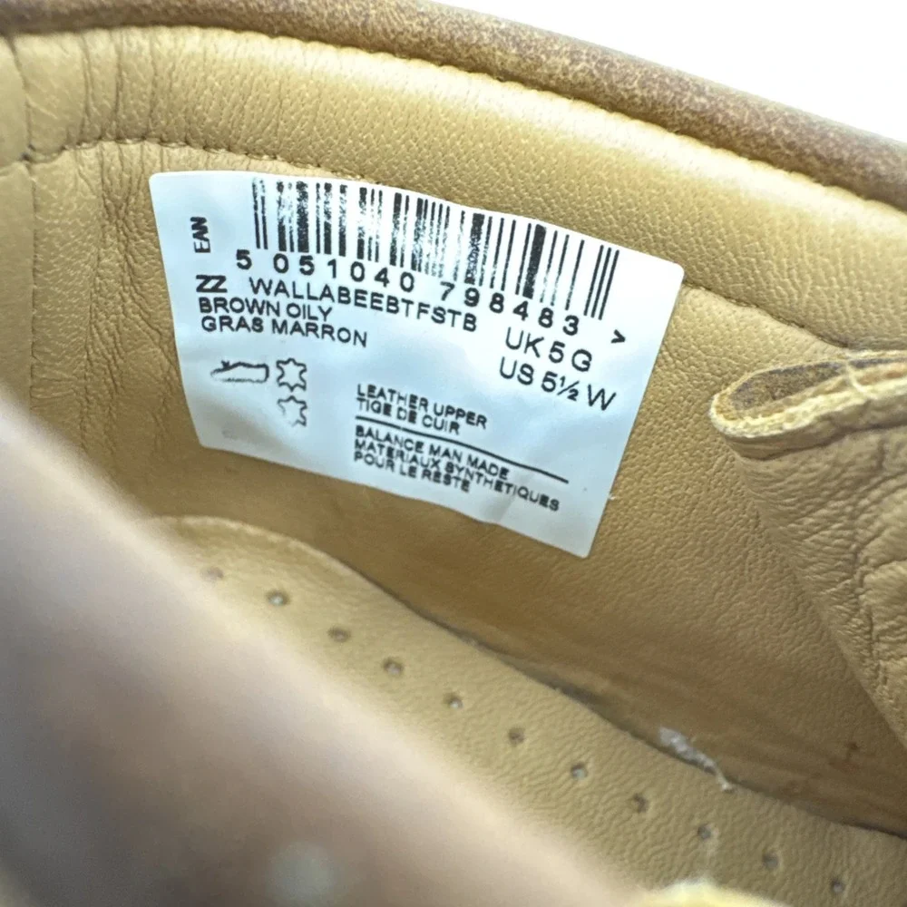 Clarks Originals Wallabee Boot Beeswax‎ Kids Sz 5.5w Brown Leather